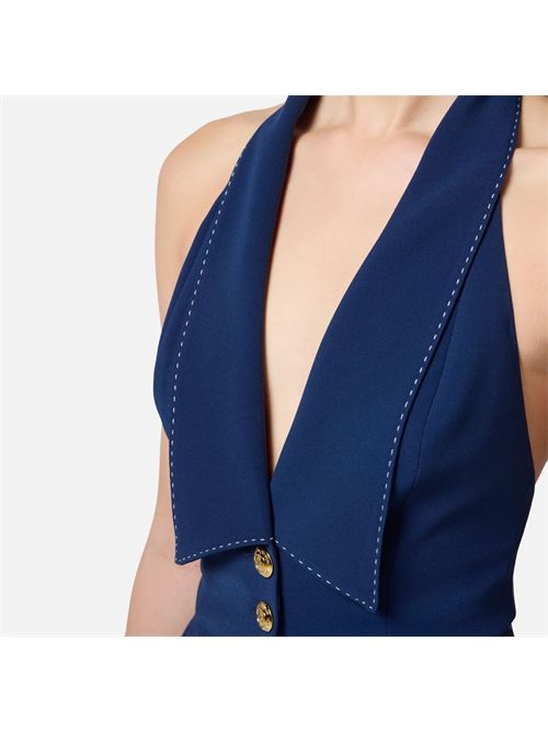 Gilet in crêpe con impunture a contrasto ELISABETTA FRANCHI | GL00151E251E2DC8